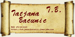Tatjana Bačunić vizit kartica